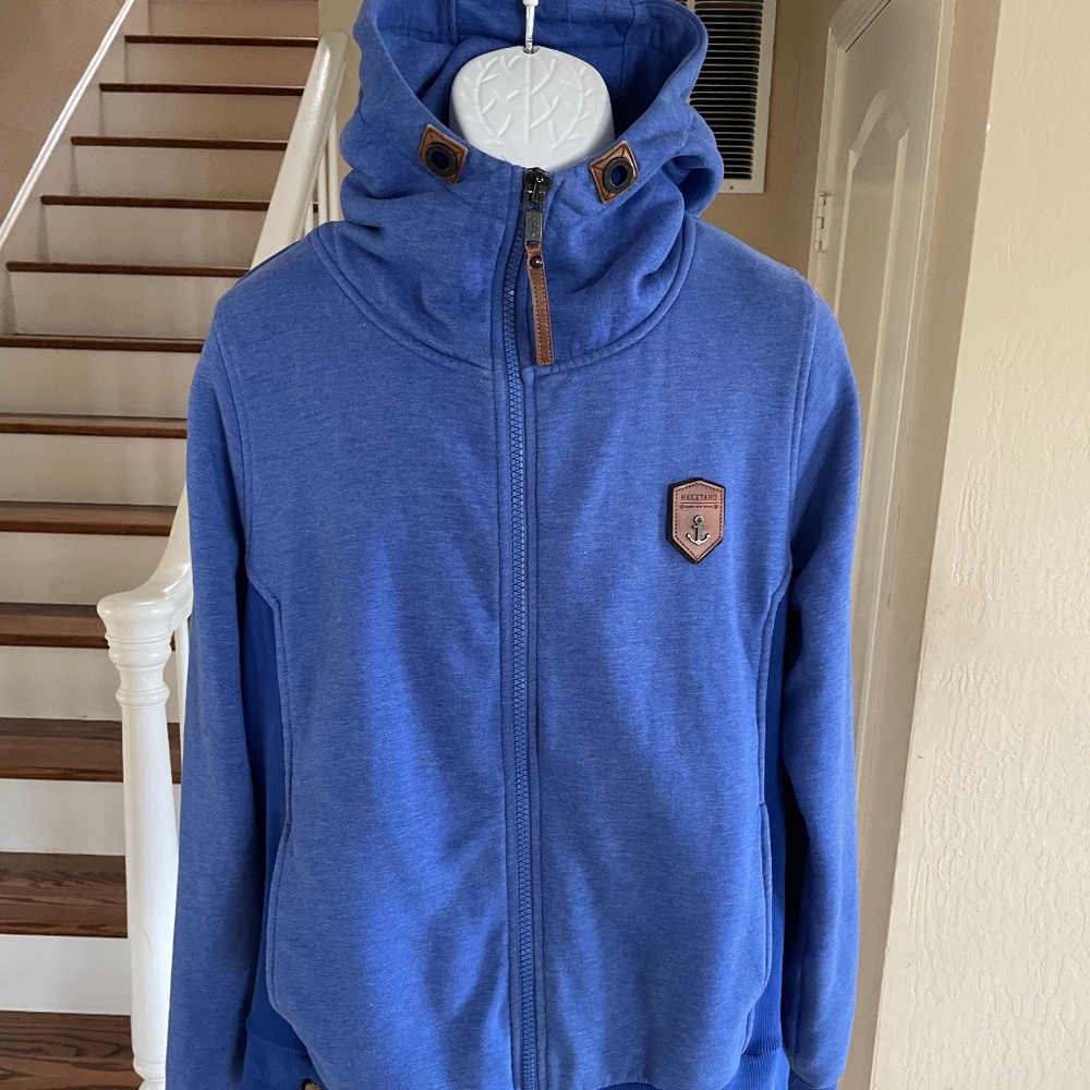 Naketano The Poets Choice Full Zip Cowl Collar Hoody Sweatshirt Mens XL